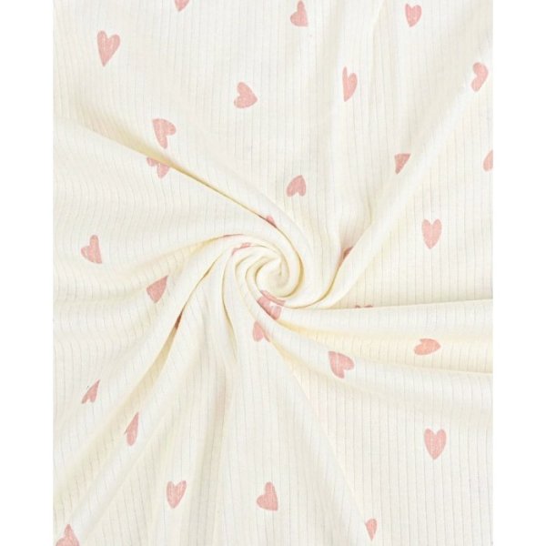 Ripp-Jersey Baby Ripp Herzen old rose